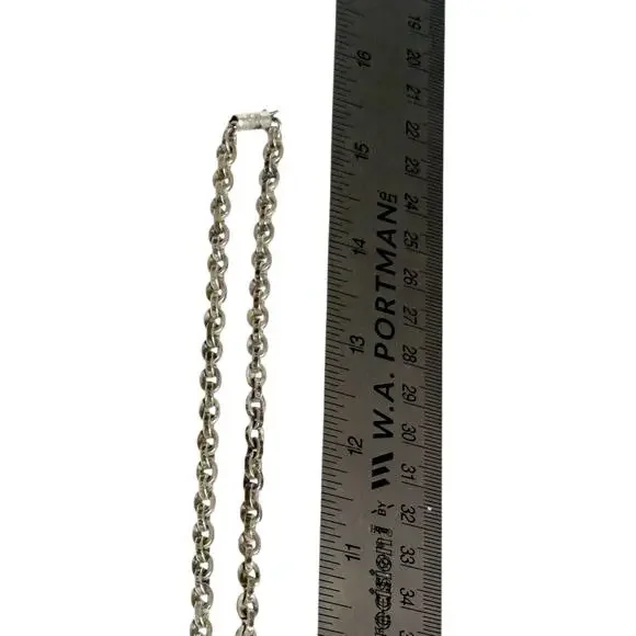 Chrome Hearts Paper Chain Necklace 30 inch Sterling Silver .925 - Picture 7 of 8
